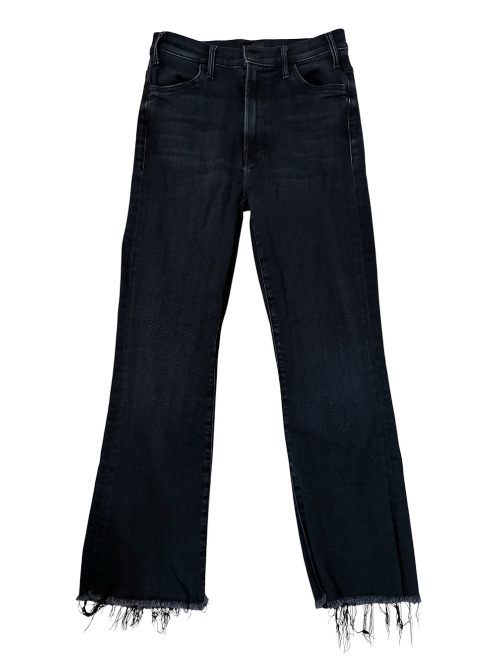 MOTHER The Hustler Ankle Fray Jeans Size 29 Black Encounters at Night